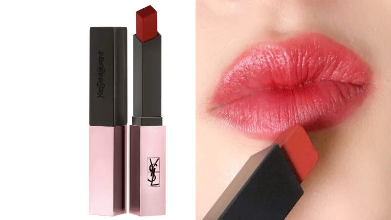 YSL奢華緞面霧光唇膏#202奶油紅栗