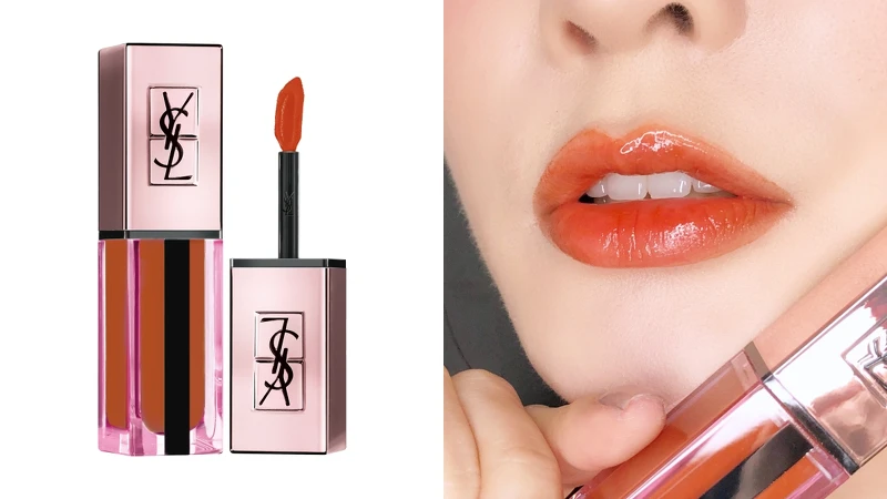 YSL奢華緞面高光唇釉#214冰晶琥珀