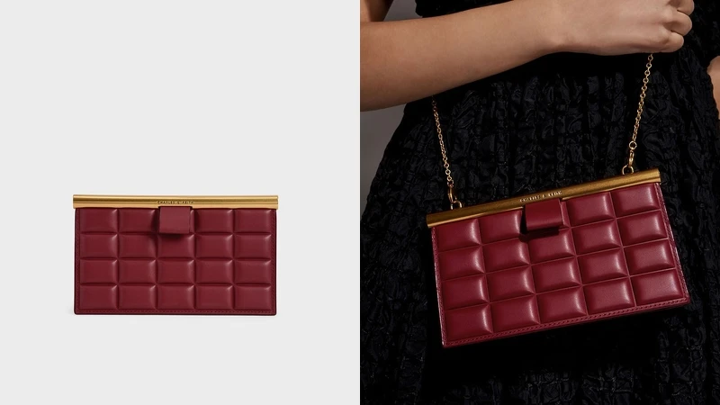 Charles & Keith方格衍縫長夾 Charles & Keith方格衍縫長夾