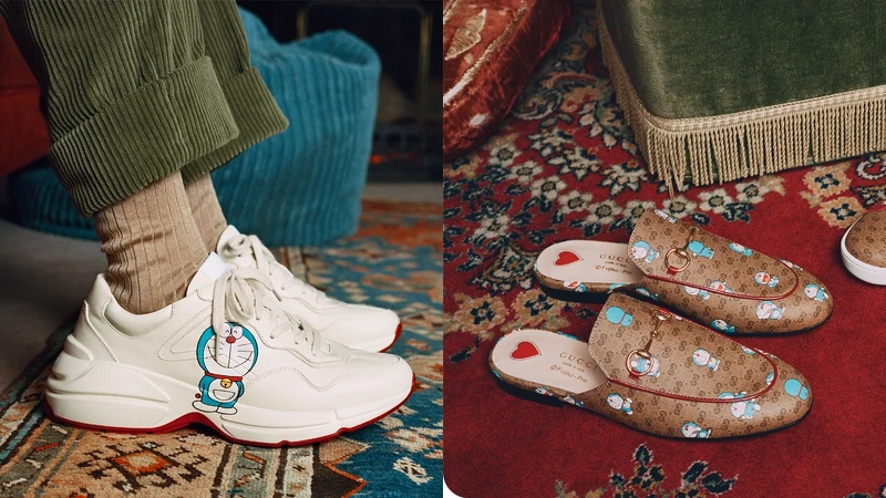Gucci X 哆啦A夢聯名系列老爹鞋、穆勒鞋 Gucci X 哆啦A夢聯名系列老爹鞋、穆勒鞋
