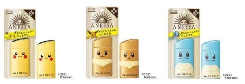 安耐曬ANESSA 2021年寶可夢限定版包裝。 安耐曬ANESSA 2021年寶可夢限定版包裝。