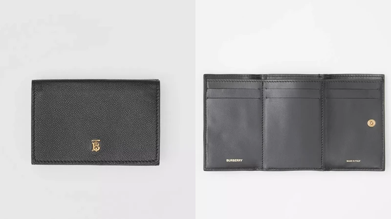 Burberry粒紋皮革折疊短夾，NT15,900