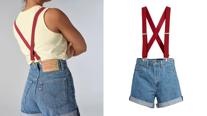 小霞坦克背心，NT1,290、高腰吊帶牛仔短褲，NT2,990