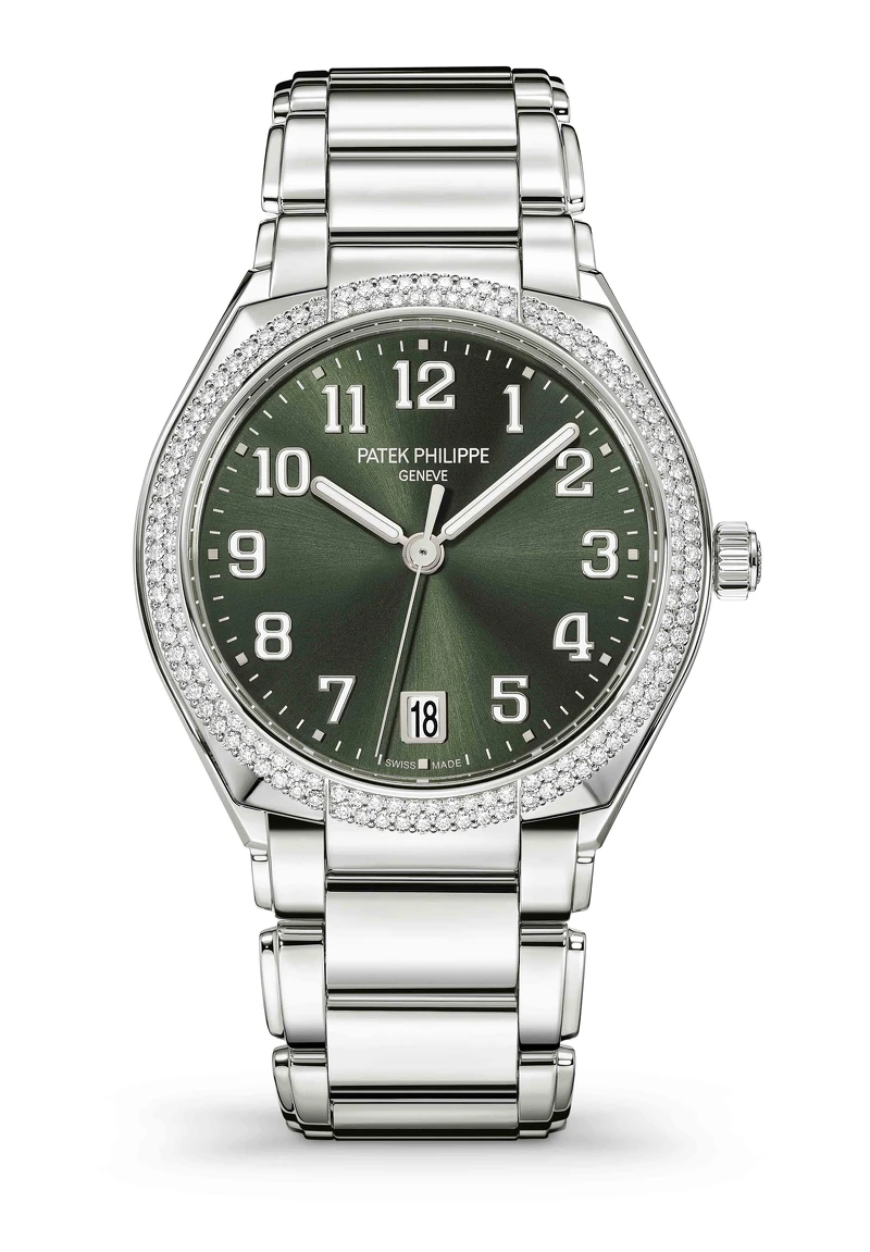 PP百達翡麗Twenty~4系列 2021年新款 精鋼材質圓形錶殼綠色面盤自動錶