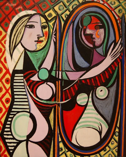畢卡索 作品 《攬鏡的女人》 畢卡索 作品 《攬鏡的女人》