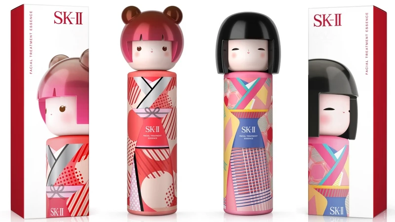 SK-II 2021青春露春日娃娃和服限定版(左為紅和服、右為粉紅和服)