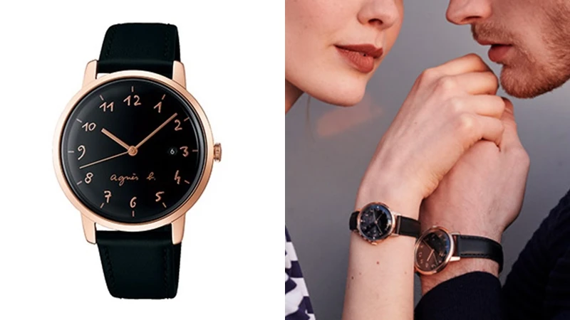 Agnes.b 經典手寫時標marcello超薄對錶,NT9,500 Agnes.b 經典手寫時標marcello超薄對錶,NT9,500