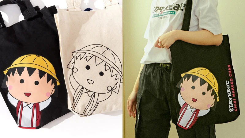 小丸子白日夢帆布袋(白/黑),售價NT$1080 小丸子白日夢帆布袋(白/黑),售價NT$1080