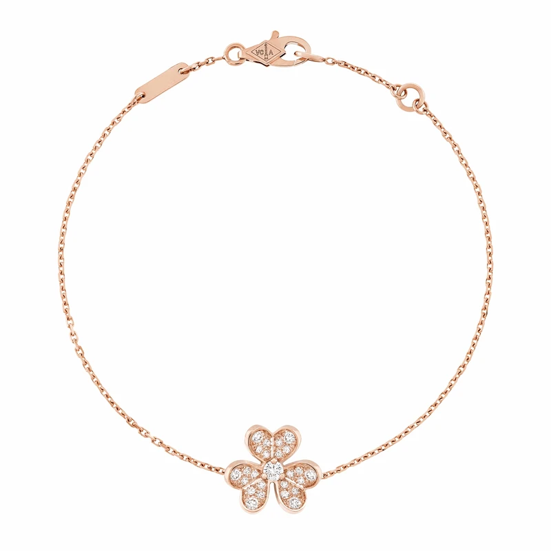 VCA Frivole手鍊,迷你款式,玫瑰金、鑽石,建議售價約新台幣$115,000元 VCA Frivole手鍊,迷你款式,玫瑰金、鑽石,建議售價約新台幣$115,000元
