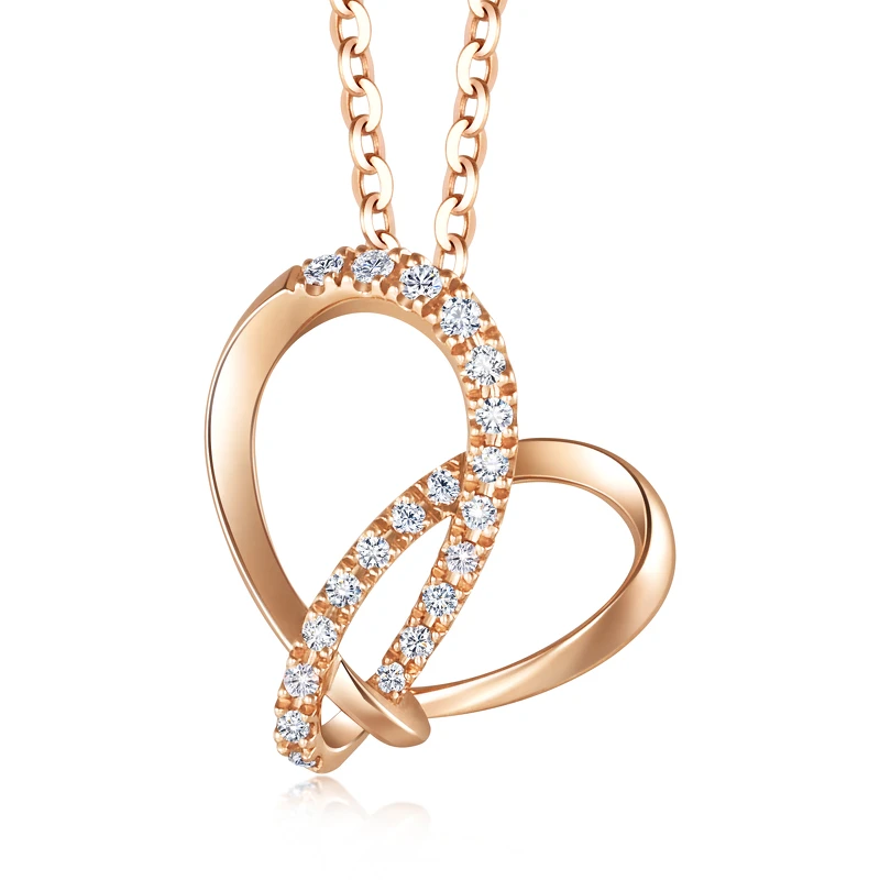 點睛品 PROMESSA 「同心結」18K玫瑰金鑽石吊墜