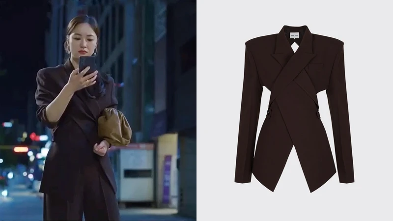 重疊翻領西裝外套，約NT20,000