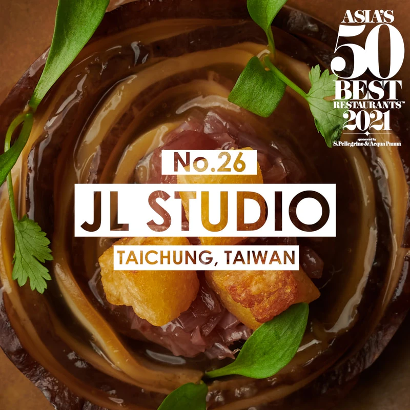 JL Studio 獲得亞洲50最佳餐廳第26名。 JL Studio 獲得亞洲50最佳餐廳第26名。
