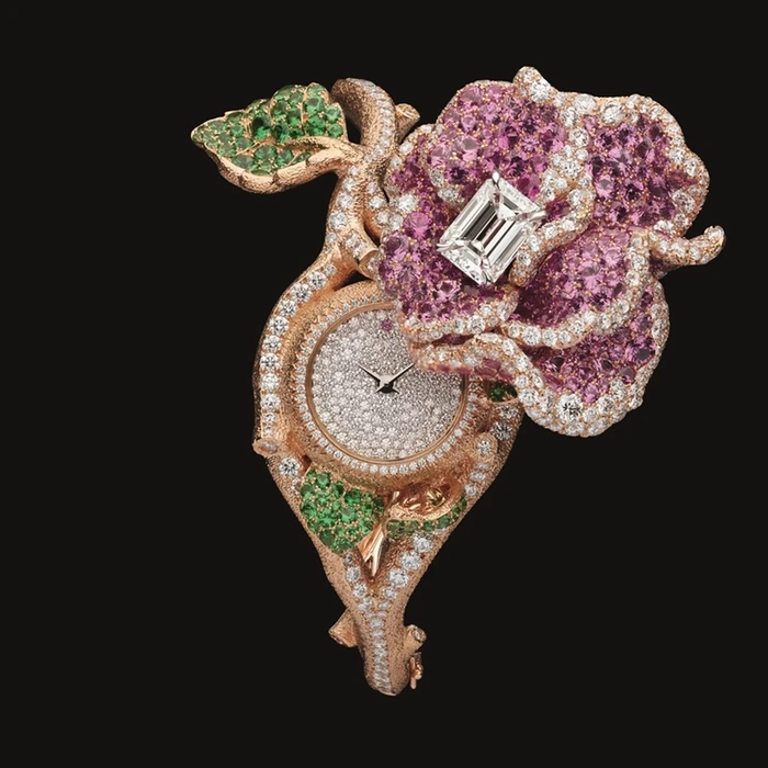 RoseDior 鑽石粉紅藍寶石手鐲腕錶