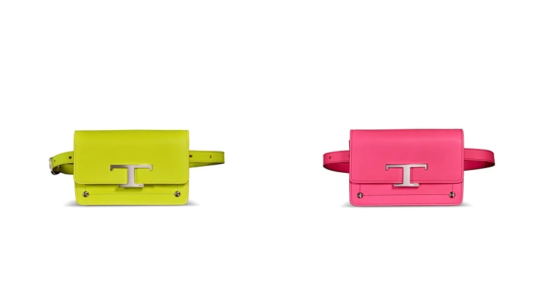 TOD’S T Timeless 螢光黃腰包、螢光粉紅腰包,各NT39,900 TOD’S T Timeless 螢光黃腰包、螢光粉紅腰包,各NT39,900