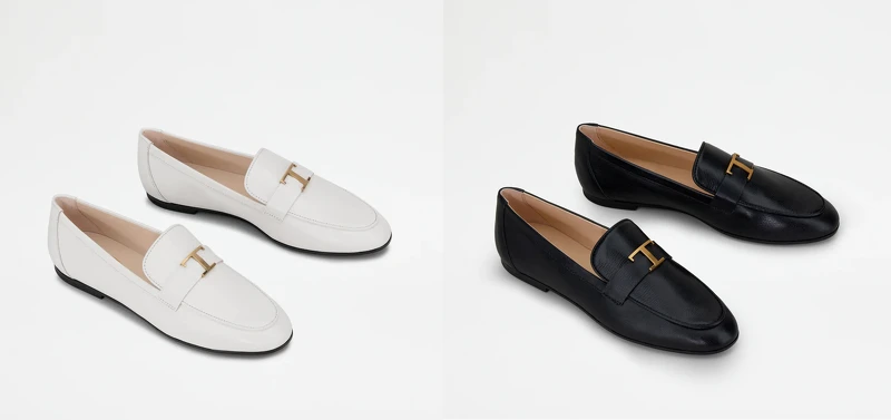 TOD’S Timeless白色山羊皮膠底鞋、黑色山羊皮膠底鞋,各NT22,600 TOD’S Timeless白色山羊皮膠底鞋、黑色山羊皮膠底鞋,各NT22,600