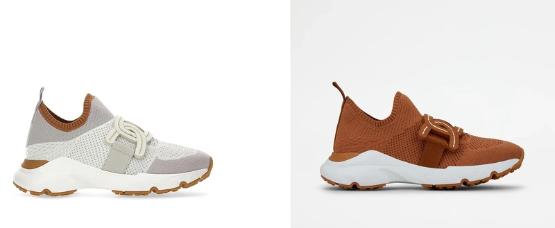 TOD’S Kate 白色運動休閒鞋、Kate 粉棕色運動休閒鞋,各NT25,900 TOD’S Kate 白色運動休閒鞋、Kate 粉棕色運動休閒鞋,各NT25,900