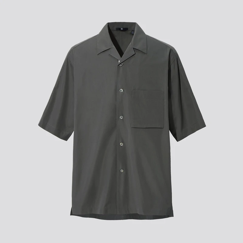 男裝 SUPIMA COTTON寬版開領襯衫(短袖)_NT$1290