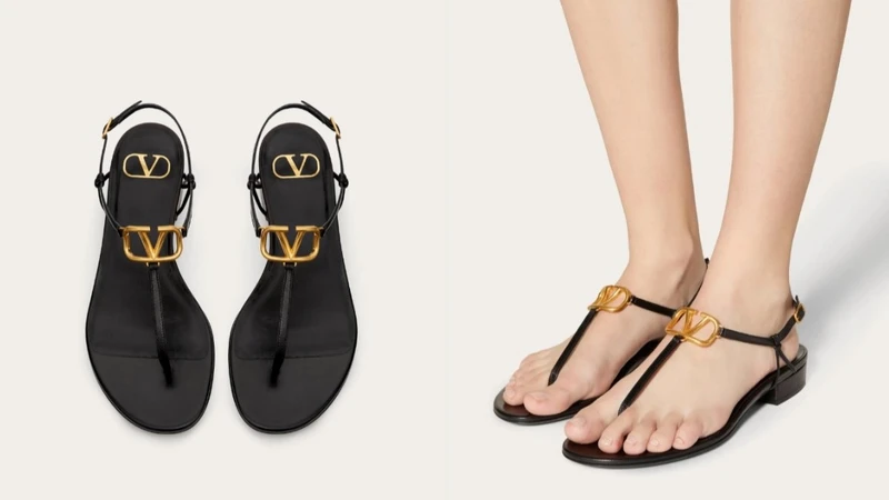 Valentino Logo涼鞋，約NT22,100