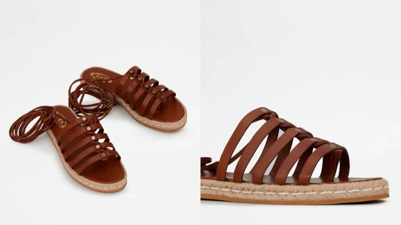 皮革羅馬涼鞋，約NT18,300