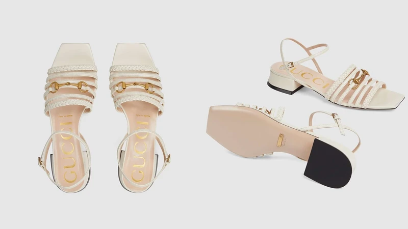 馬銜扣皮革涼鞋，約NT29,000