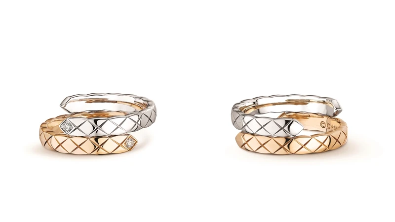 COCO CRUSH TOI ET MOI 戒指 小型款 _ 18K 白金與BEIGE 米色金 _ 建議售價NTD 98,000元