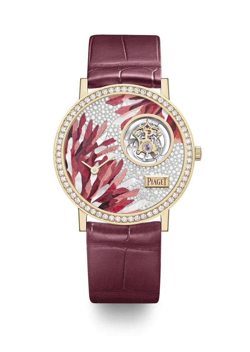 PIAGET Wings of Light系列細工鑲嵌工藝錶盤超薄手動上鍊腕錶，建議售價NT$5,250,000