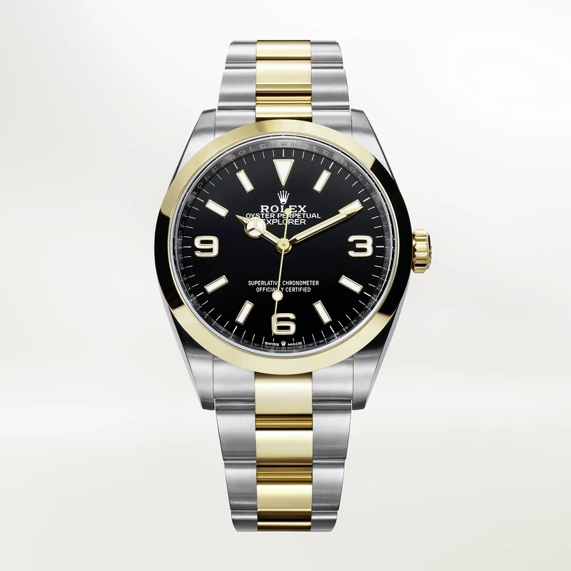 Rolex Explorer 蠔式鋼與18K黃金 蠔式三格實心鏈節 定價NT359,000 Rolex Explorer 蠔式鋼與18K黃金 蠔式三格實心鏈節 定價NT359,000