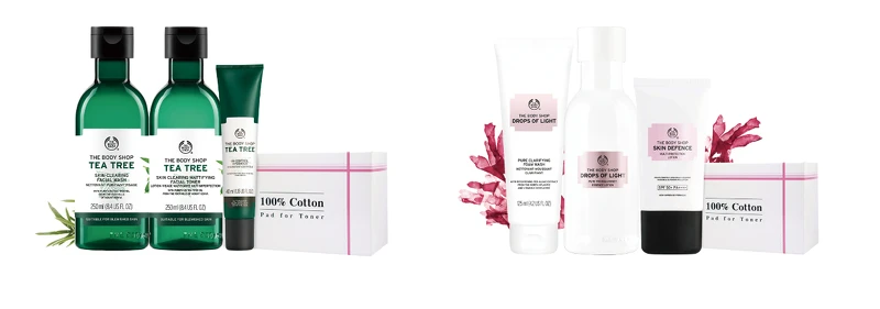 茶樹淨膚基礎組 $1800/煥白防曬基礎組 $2680