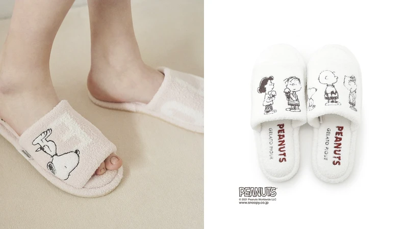 Gelato Pique X Peanuts聯名系列插畫室內拖鞋