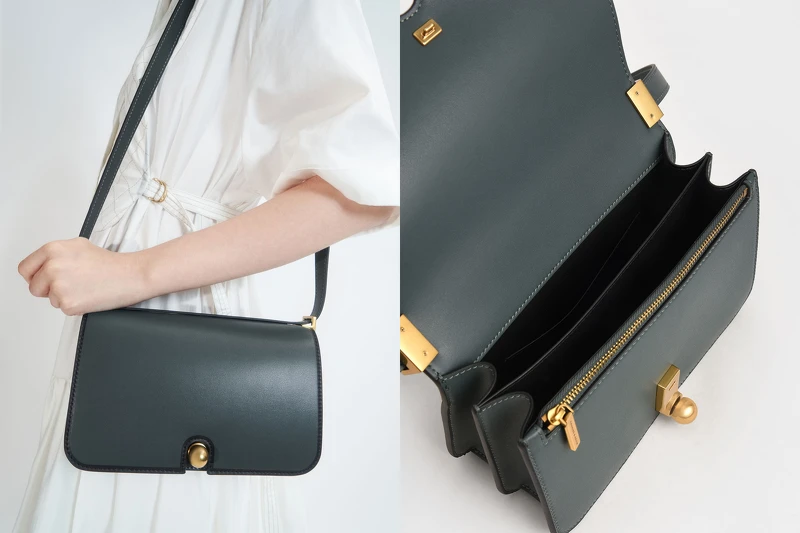 Charles & Keith撞色車邊肩背包，售價NT$2,190