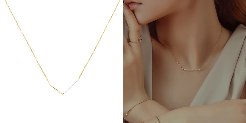 Olivia Yao Jewellery 月光石珍珠尖領項鍊,NT$4,380 Olivia Yao Jewellery 月光石珍珠尖領項鍊,NT$4,380