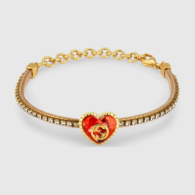 Interlocking G水晶心型手環,NT15,000 Interlocking G水晶心型手環,NT15,000