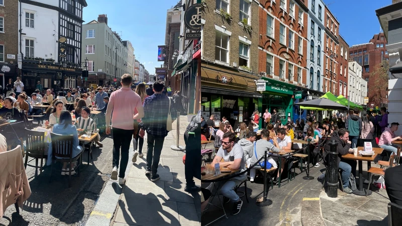 已迫不及待享受夏日陽光的英國人們 已迫不及待享受夏日陽光的英國人們