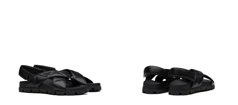 Prada運動風絎縫納帕軟皮涼鞋，售價NT$30,000