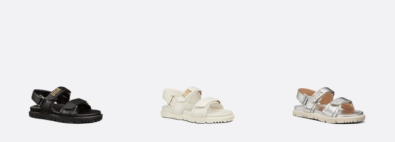 Dior Act涼鞋（黑白羊皮／銀色塗料小牛皮），售價NT$35,000