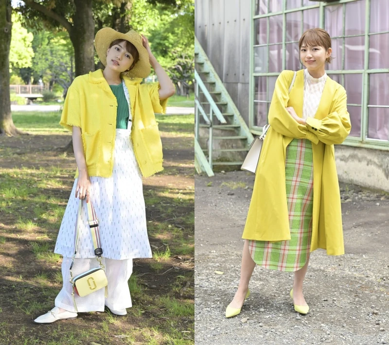 以亮黃、螢光黃色系外套來堆疊出層次感 以亮黃、螢光黃色系外套來堆疊出層次感