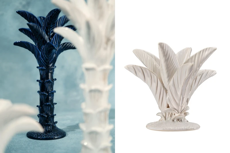 Dior Blue Mizza深湛海藍色葉片造型小型燭台