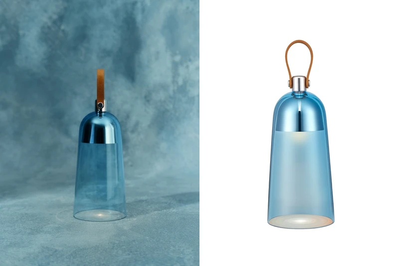 Dior Blue Mizza藍色豹紋花冠造型玻璃桌燈