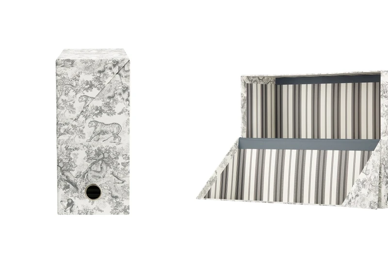 Dior Toile de Jouy灰色法式印花文件收納盒