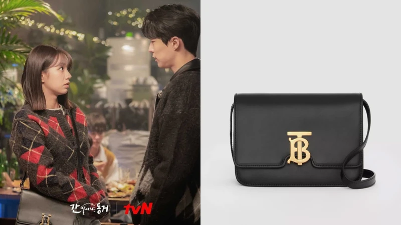 Burberry TB標誌皮革鎖釦包，NT85,000