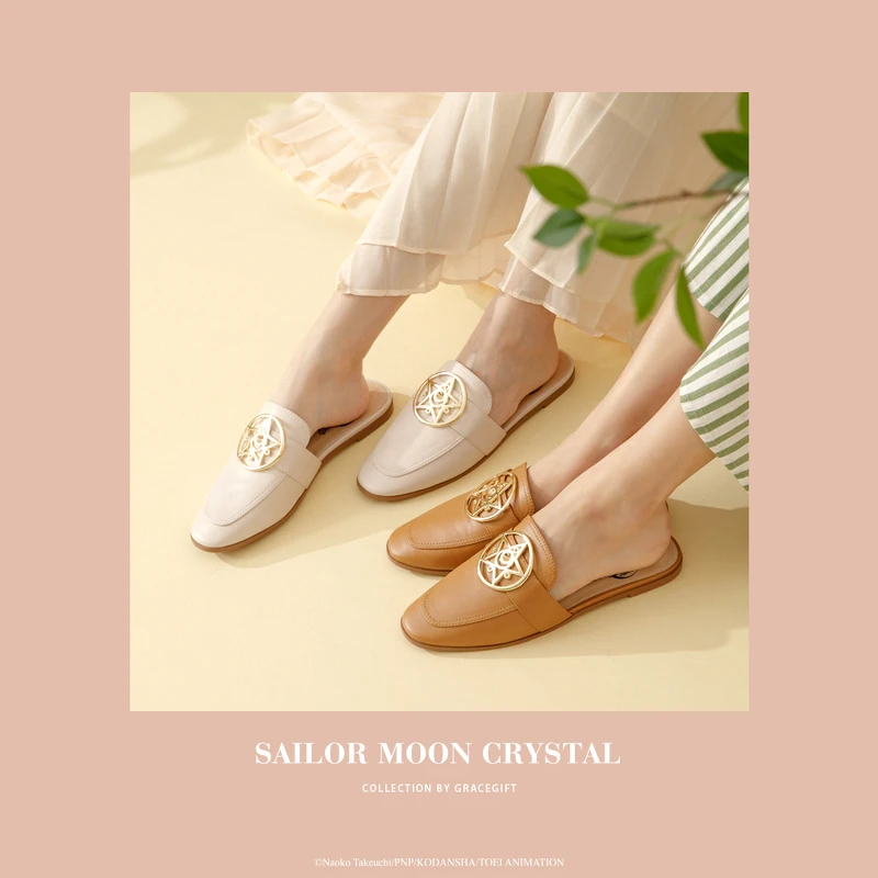 美少女戰士變身器飾釦平底穆勒鞋3色，NT1,780