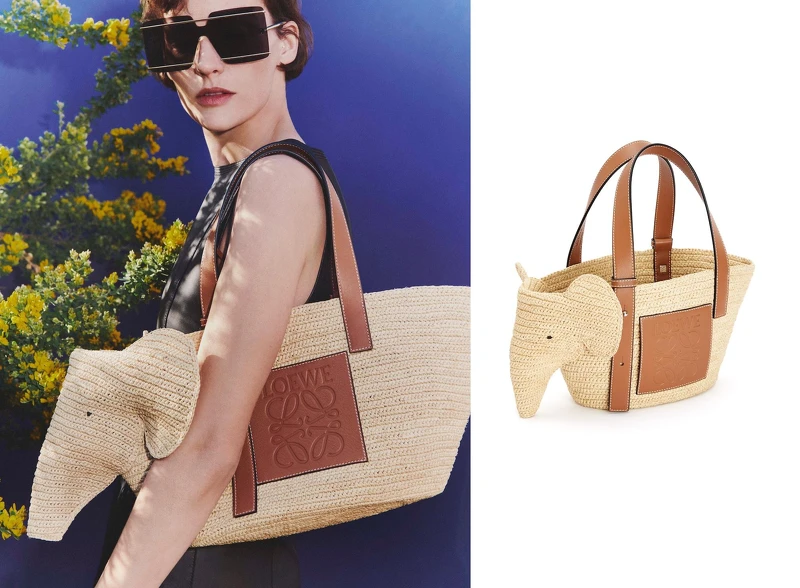 Loewe大象造型酒椰葉手提藍,售價(小)NT$31,000/(大)NT$35,000 Loewe大象造型酒椰葉手提藍,售價(小)NT$31,000/(大)NT$35,000