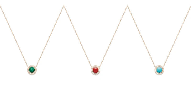 PIAGET Possession18K玫瑰金孔雀石鑽石墜鍊、18K玫瑰金紅玉髓鑽石墜鍊、18K玫瑰金綠松石鑽石墜鍊 PIAGET Possession18K玫瑰金孔雀石鑽石墜鍊、18K玫瑰金紅玉髓鑽石墜鍊、18K玫瑰金綠松石鑽石墜鍊