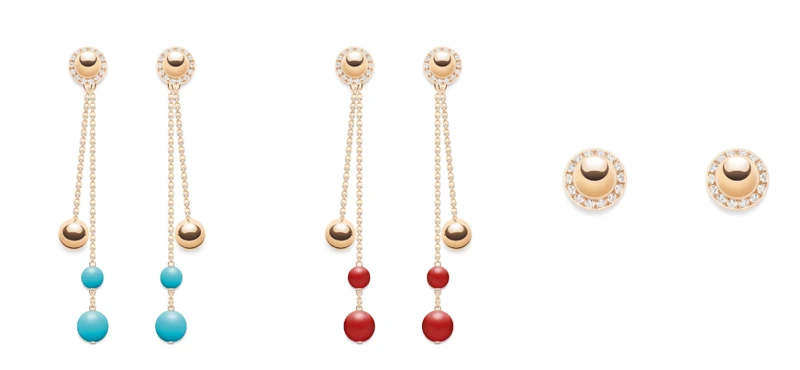 PIAGET Possession 18K玫瑰金綠松石墜飾鑲鑽耳環、18K玫瑰金紅玉髓墜飾鑲鑽耳環、18K玫瑰金鑲鑽耳釘 PIAGET Possession 18K玫瑰金綠松石墜飾鑲鑽耳環、18K玫瑰金紅玉髓墜飾鑲鑽耳環、18K玫瑰金鑲鑽耳釘
