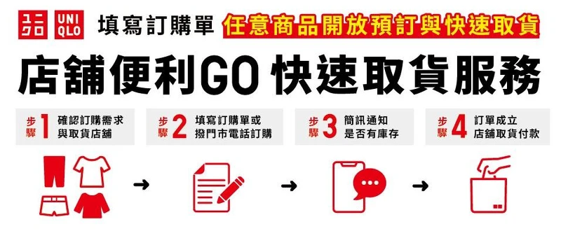 Uniqlo店舖便利GO 快速取貨服務