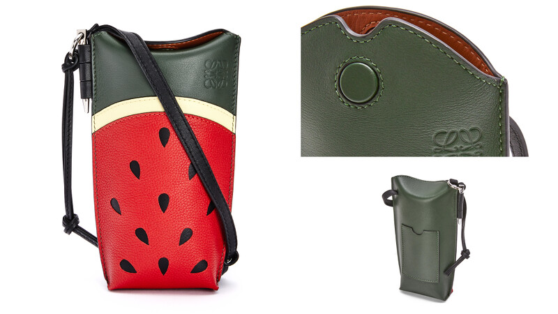 Loewe Gate紅色小牛皮西瓜圖案肩背小包,售價NT $30,000 Loewe Gate紅色小牛皮西瓜圖案肩背小包,售價NT $30,000