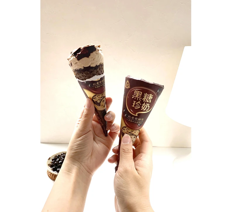 杜老爺甜筒 黑糖珍奶冰淇淋，NT49(OK、萊爾富、全聯、家樂福、惠康販售)