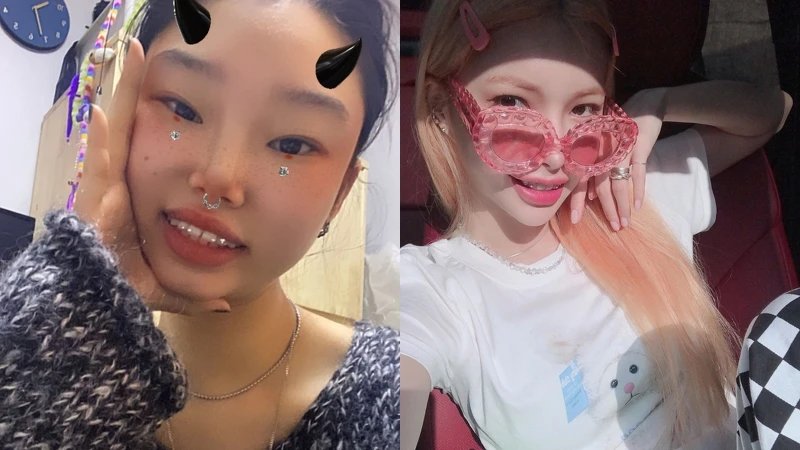 韓國Model裴允英、Tilda的Tooth Gem造型。 韓國Model裴允英、Tilda的Tooth Gem造型。