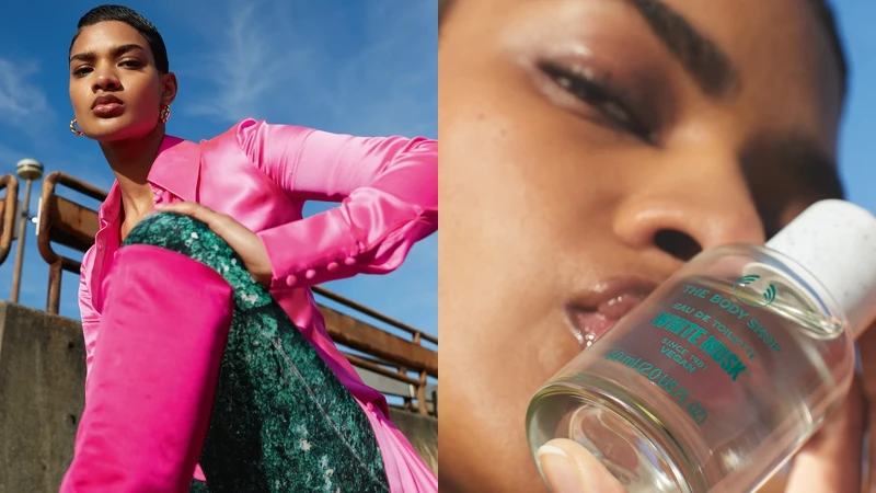 The Body Shop 2021年White Musk®白麝香主視覺與情境圖。