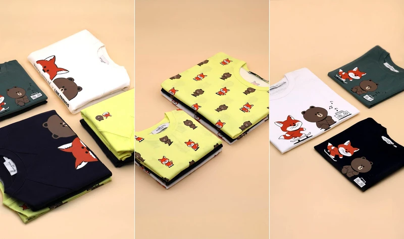 Maison Kitsuné X Line Friends聯名T恤 成人，售價NT$3,200